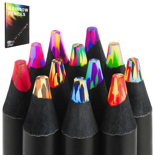 Valentines Gifts for Kids 5–12, 12 Rainbow Colored Pencils, Art Supplies for Boys Girls Ages 8–12, Birthday Classroom Party Favors, Easter Basket Stuffers