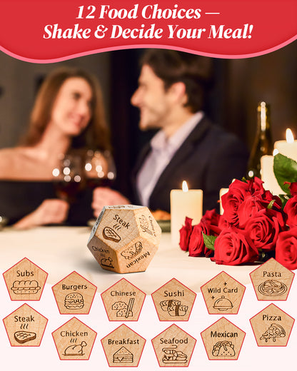 Valentines Day Gifts for Him Her, Anniversary Gifts for Men Women,Date Night Food Dice,Funny Gag Gifts for Couples,  Birthday Wedding Easter& White Elephant Gifts