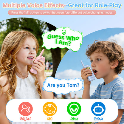 Video Walkie Talkies for Kids,2 Pack Rechargeable Long Range Facetime Walkie Talkies for Boys Girls Ages 3-12,Toddler Toys for Family Games,Kid Gifts for Indoor Outdoor Camping Hiking Adventure