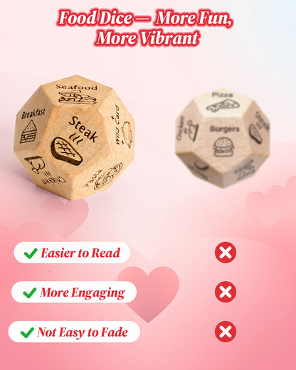 Valentines Day Gifts for Him Her, Anniversary Gifts for Men Women,Date Night Food Dice,Funny Gag Gifts for Couples,  Birthday Wedding Easter& White Elephant Gifts