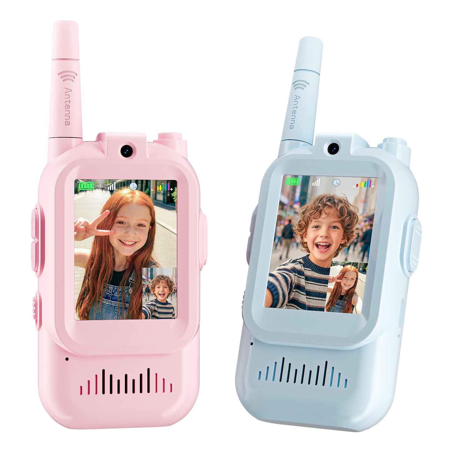 Video Walkie Talkies for Kids,2 Pack Rechargeable Long Range Facetime Walkie Talkies for Boys Girls Ages 3-12,Toddler Toys for Family Games,Kid Gifts for Indoor Outdoor Camping Hiking Adventure